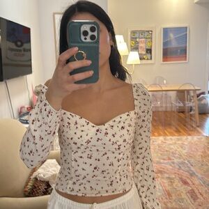 Floral Long Sleeve Women's Top